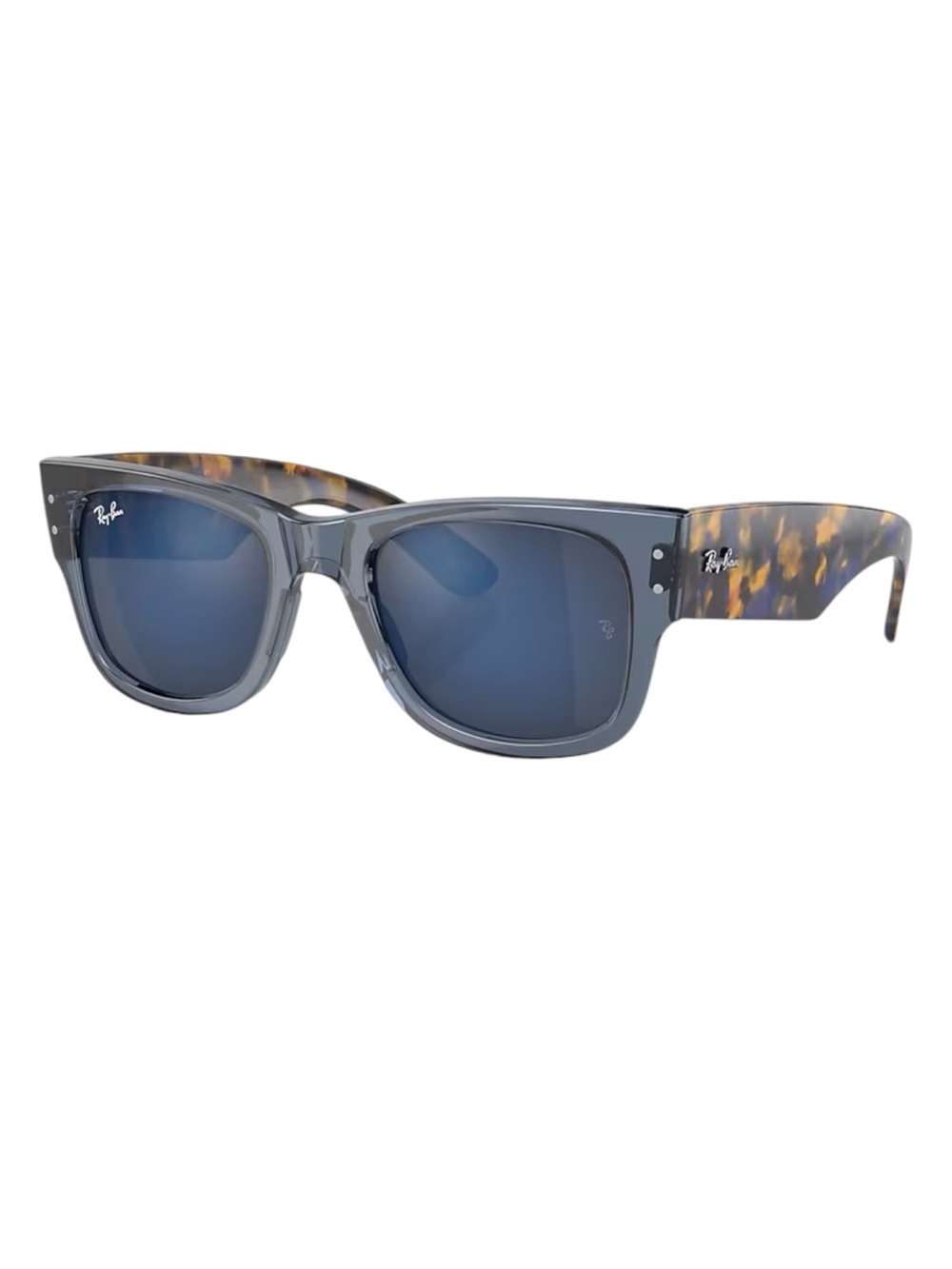 Ray-Ban Mega Wayfarer transparent dark blue w/ blue mirror lenses RB0840S |51.21